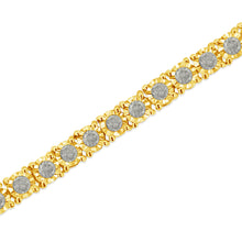 Load image into Gallery viewer, 14K Yellow Gold Plated .925 Sterling Silver 3.0 Cttw Miracle-Set Diamond Tennis Bracelet (L-M Color, I2-I3 Clarity) - 7.25"