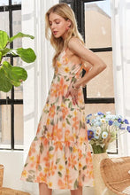 Load image into Gallery viewer, Smocked Back Floral Adjustable Strap Midi Dress For Women – Feminine, Floral, Fluttering, Comfortable Midi Dress