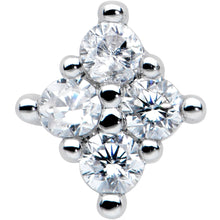 将图片加载到图库查看器,20G 1/4 Clear CZ Gem Simple Rhombus Classic L Shape Nose Ring