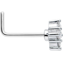 将图片加载到图库查看器,20G 1/4 Clear CZ Gem Simple Rhombus Classic L Shape Nose Ring