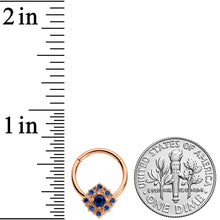 将图片加载到图库查看器,16G 3/8 Blue Gem Rose Gold Tone Night Star Hinged Segment Ring