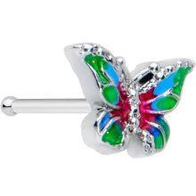 Load image into Gallery viewer, 20G 1/4 Bright Beauty Textured Butterfly Nose Bone