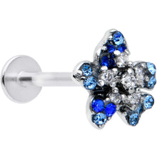 Load image into Gallery viewer, 16G 5/16 Clear Blue Gem Evening Flower Labret Monroe Tragus