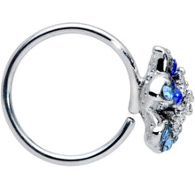 Load image into Gallery viewer, 20G 5/16 Clear Blue Gem Evening Flower Nose Hoop