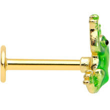 将图片加载到图库查看器,16G 5/16 Gold Tone Green Tree Frog Labret Monroe Tragus