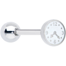 将图片加载到图库查看器,Cute Little Clock Barbell Tongue Ring