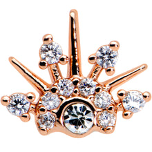将图片加载到图库查看器,16G 5/16 Clear CZ Gem Rose Gold Tone Abstract Crown Labret Tragus