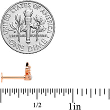 将图片加载到图库查看器,16G 5/16 Clear CZ Gem Rose Gold Tone Abstract Crown Labret Tragus