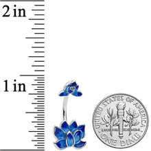 将图片加载到图库查看器,Double Blue Lotus Double Mount Belly Ring