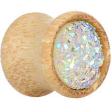将图片加载到图库查看器,7/16 White Druzy Stone Wood Saddle Plug Set