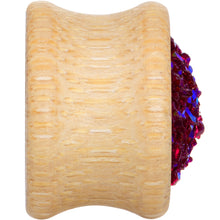 Load image into Gallery viewer, 5/8 Pink Druzy Stone Wood Saddle Plug Set