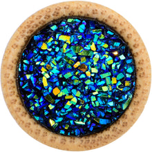 将图片加载到图库查看器,5/8 Blue Druzy Stone Wood Saddle Plug Set