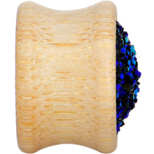 将图片加载到图库查看器,5/8 Blue Druzy Stone Wood Saddle Plug Set