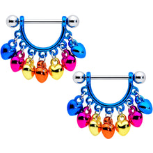 Load image into Gallery viewer, 14G 9/16 Bulb Mardi Gras Dangle Nipple Shield Set