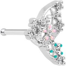 Load image into Gallery viewer, 20G 1/4 Clear CZ Gem Abstract Butterfly Nose Bone