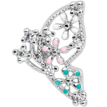 Load image into Gallery viewer, 20G 1/4 Clear CZ Gem Abstract Butterfly Nose Bone