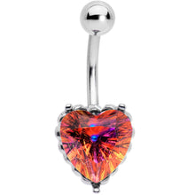 Load image into Gallery viewer, Pink CZ Gem Great Big Heart Valentines Day Belly Ring