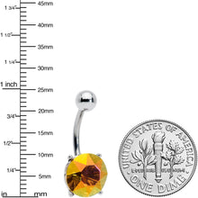 Load image into Gallery viewer, Orange Gem Simply Elegant Style Belly Ring