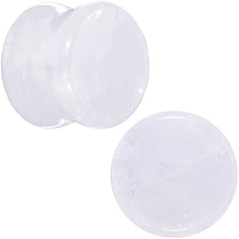 将图片加载到图库查看器,White Cloudy Quartz Double Flare Plug Set