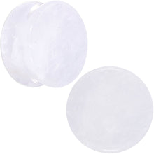 将图片加载到图库查看器,White Cloudy Quartz Double Flare Plug Set