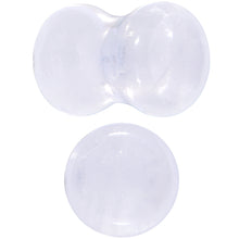 将图片加载到图库查看器,White Cloudy Quartz Double Flare Plug Set