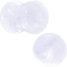 将图片加载到图库查看器,White Cloudy Quartz Double Flare Plug Set