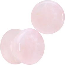 Load image into Gallery viewer, Pink Rose Quartz Round Double Flare Plug Set