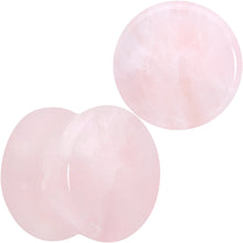 Load image into Gallery viewer, Pink Rose Quartz Round Double Flare Plug Set