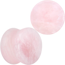 Load image into Gallery viewer, Pink Rose Quartz Round Double Flare Plug Set