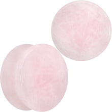 Load image into Gallery viewer, Pink Rose Quartz Round Double Flare Plug Set