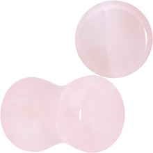Load image into Gallery viewer, Pink Rose Quartz Round Double Flare Plug Set