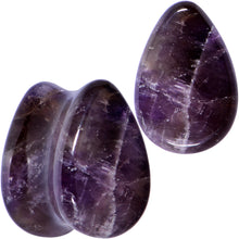 Load image into Gallery viewer, Purple Amethyst Stone Drop Saddle Plug Set