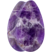 Load image into Gallery viewer, Purple Amethyst Stone Drop Saddle Plug Set