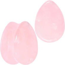 Load image into Gallery viewer, Pink Rose Quartz Drop Saddle Plug Set
