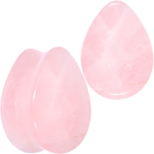 Load image into Gallery viewer, Pink Rose Quartz Drop Saddle Plug Set
