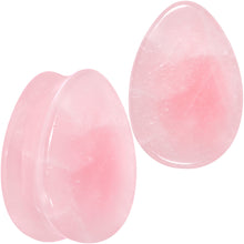 Load image into Gallery viewer, Pink Rose Quartz Drop Saddle Plug Set