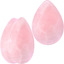 Load image into Gallery viewer, Pink Rose Quartz Drop Saddle Plug Set