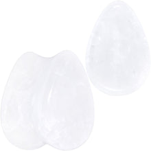将图片加载到图库查看器,White Cloudy Quartz Drop Saddle Plug Set