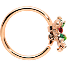 Load image into Gallery viewer, 20G 5/16 Rose Gold Tone Tiny Ladybug Leaves Nose Hoop