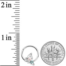 Load image into Gallery viewer, 16G 3/8 Clear CZ Gem Abstract Butterfly Hinged Segment Ring