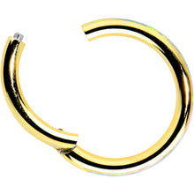 Load image into Gallery viewer, 16G 5/16 White Synth Opal Gold Tone Forward Facing Segment Ring