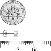 Load image into Gallery viewer, 20G Clear CZ Gem 4mm G23 Titanium Post Stud Earrings