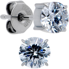 Load image into Gallery viewer, 20G Clear CZ Gem 5mm G23 Titanium Post Stud Earrings