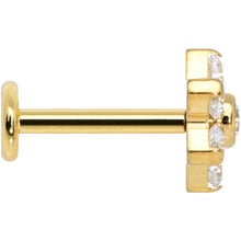 Load image into Gallery viewer, 16G 5/16 Clear CZ Gem Gold Hue G23 Titanium Flower Labret Tragus