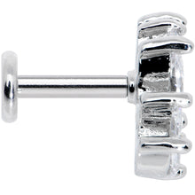 Load image into Gallery viewer, 16G 1/4 Clear CZ Gem Fan Internally Threaded Labret Monroe Tragus