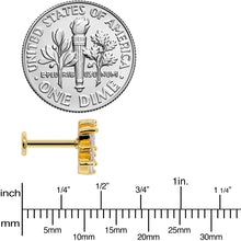 Load image into Gallery viewer, 16G 5/16 Clear CZ Gem Gold Tone Crown Labret Monroe Tragus