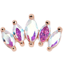 Load image into Gallery viewer, 16G 5/16 Clear CZ Gem Rose Gold Hue Fan Internally Thread Labret