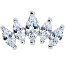 Load image into Gallery viewer, 16G 5/16 Clear CZ Gem Fan Internally Thread Labret Monroe Tragus