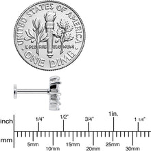 Load image into Gallery viewer, 16G 5/16 Clear CZ Gem Fan Internally Thread Labret Monroe Tragus