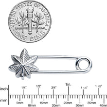 Load image into Gallery viewer, 14G 3/4 Pot Leaf Safety Pin Punk Rock Barbell Nipple Ring Set